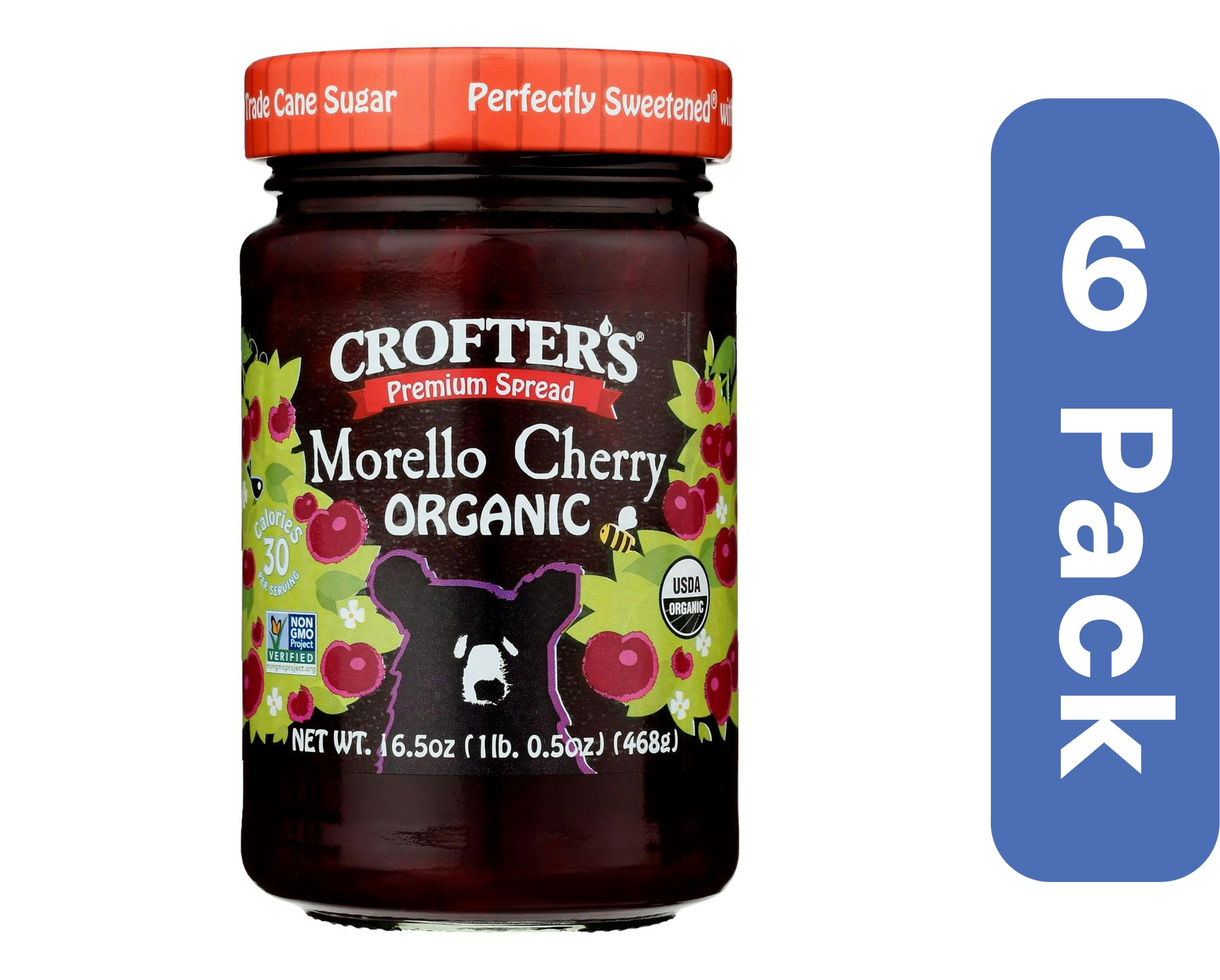 Crofters Fruit Spread Cherry Premium 16.5 oz (Pack Of 6)