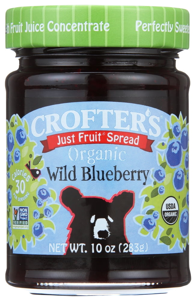 Crofters Fruit Spread Organic Just Fruit Wild Blueberry, 10 oz Pack Of 6
