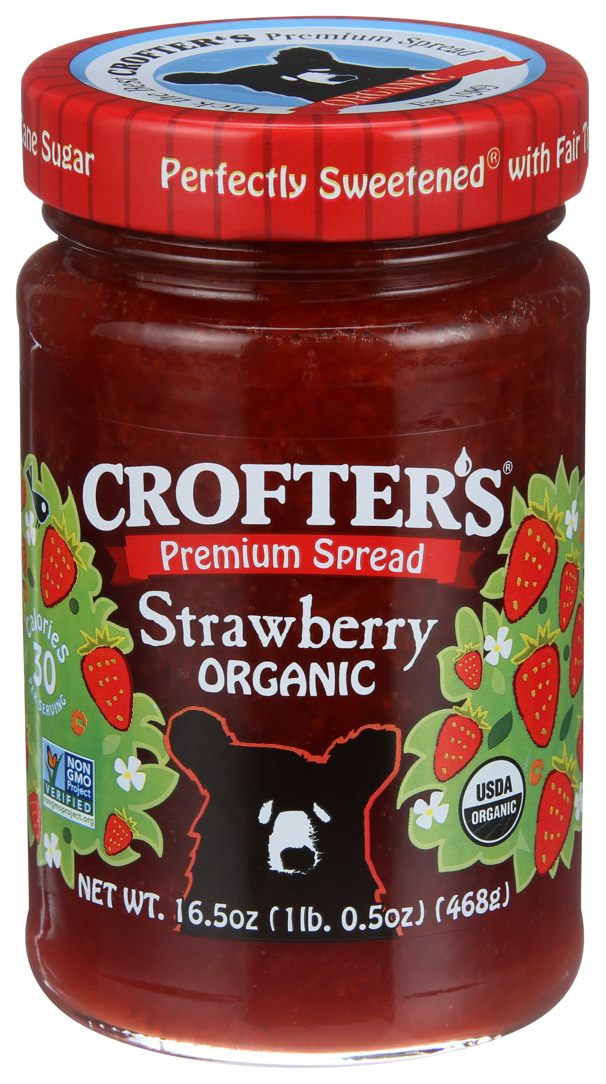 Crofters Fruit Spread - Organic - Premium - Strawberry - 16.5 oz - case of 6