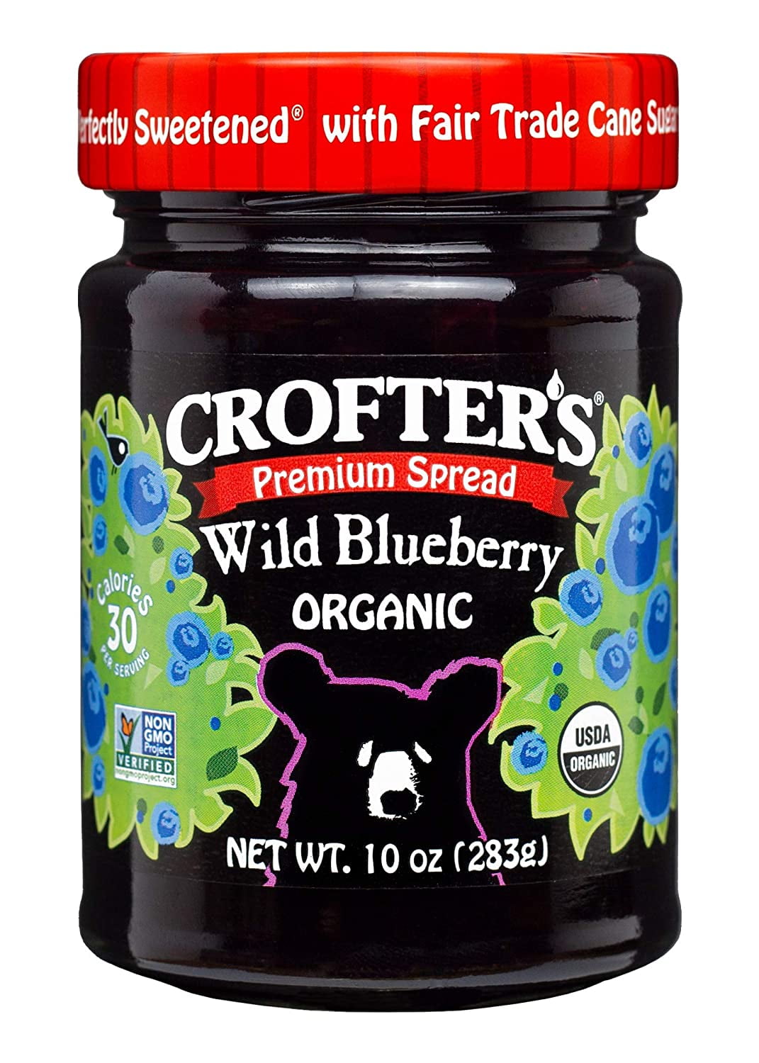 Crofters Organic Wild Blueberry Premium Spread, 10 oz Pack of 6