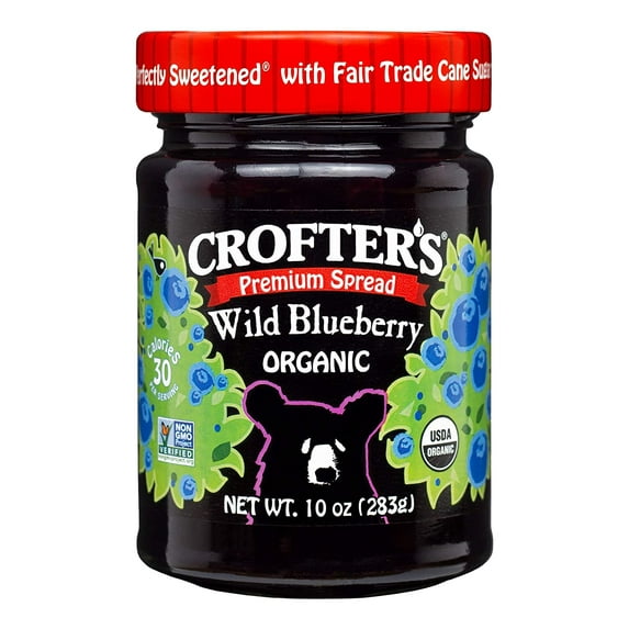 Crofters Organic Wild Blueberry Premium Spread, 10 oz Pack of 6