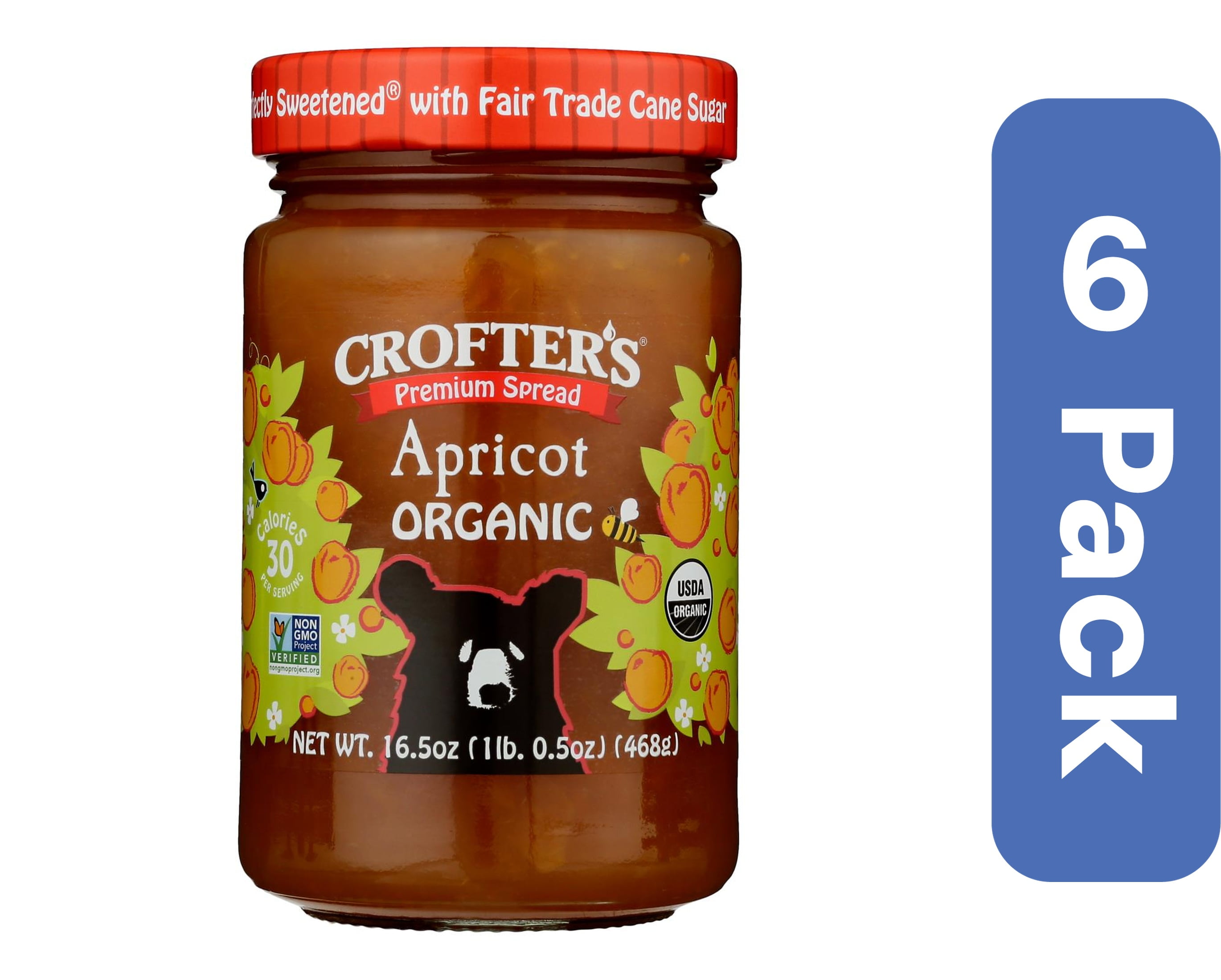 Crofters Peach Premium Spread - 16.5 Oz Case main image 0