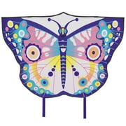 Crogift Butterfly Kites for Adults Easy to Fly Polyester Beginner Kite for kids Ages 4-8 8-12(Pink)