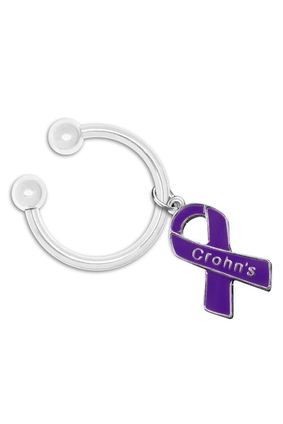 Crohn's Disease Awareness Ribbon Keychains