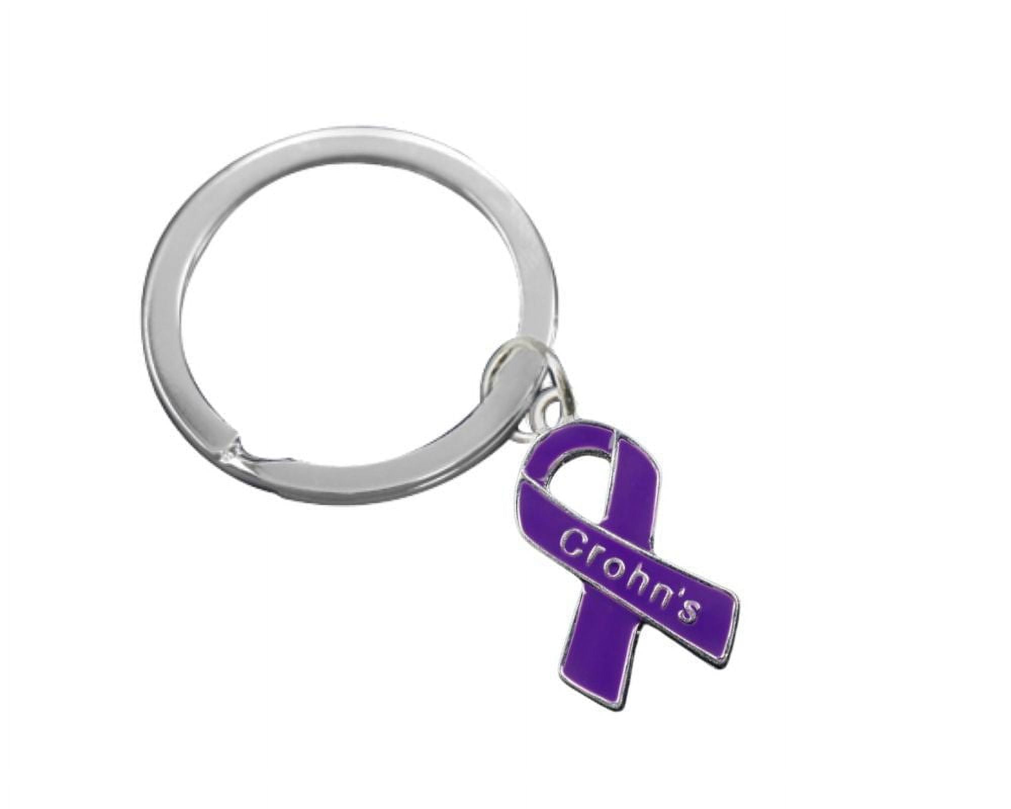 Crohn's Disease Awareness Ribbon Split Style Keychains - Walmart.com
