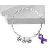 THE AWARENESS COMPANY Crohn's Disease Purple Ribbon Retractable Bracelets
