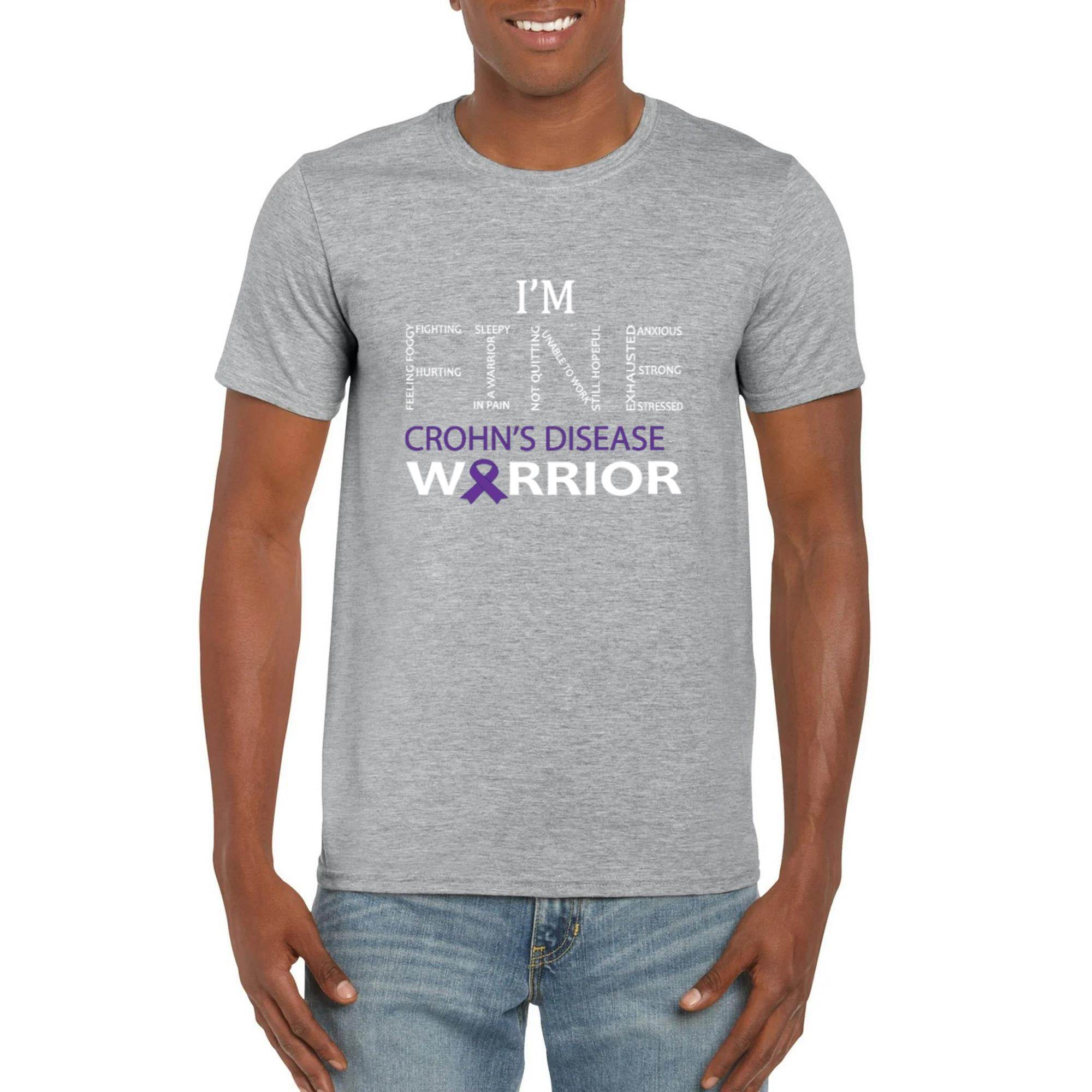 Ulcerative Colitis Warrior T-Shirt - Purple Ribbon IBD Survivor Unisex Tee, Short Sleeve, Soft Cotton