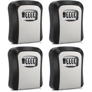Croing 4PCS Key Lock Box, Combination Lockbox Wall-Mounted Key Storage Box for House Keys, Resettable Code Safe Security Lock Box for Home, Office, Apartment Spare Key Storage