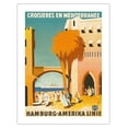 thumbnail image 1 of Croisiéres en Mediterranée (Cruises in the Mediterranean) - Hamburg-American Line HAPAG - Vintage Ocean Liner Travel Poster by Albert Füss c.1936 - Bamboo Fine Art 290gsm Paper (Unframed) 17x22in, 1 of 4