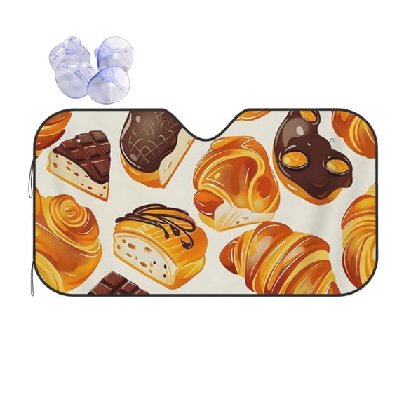 Croissant Car Windshield Sun Shade Universal Fit Auto Sun Visor Protector