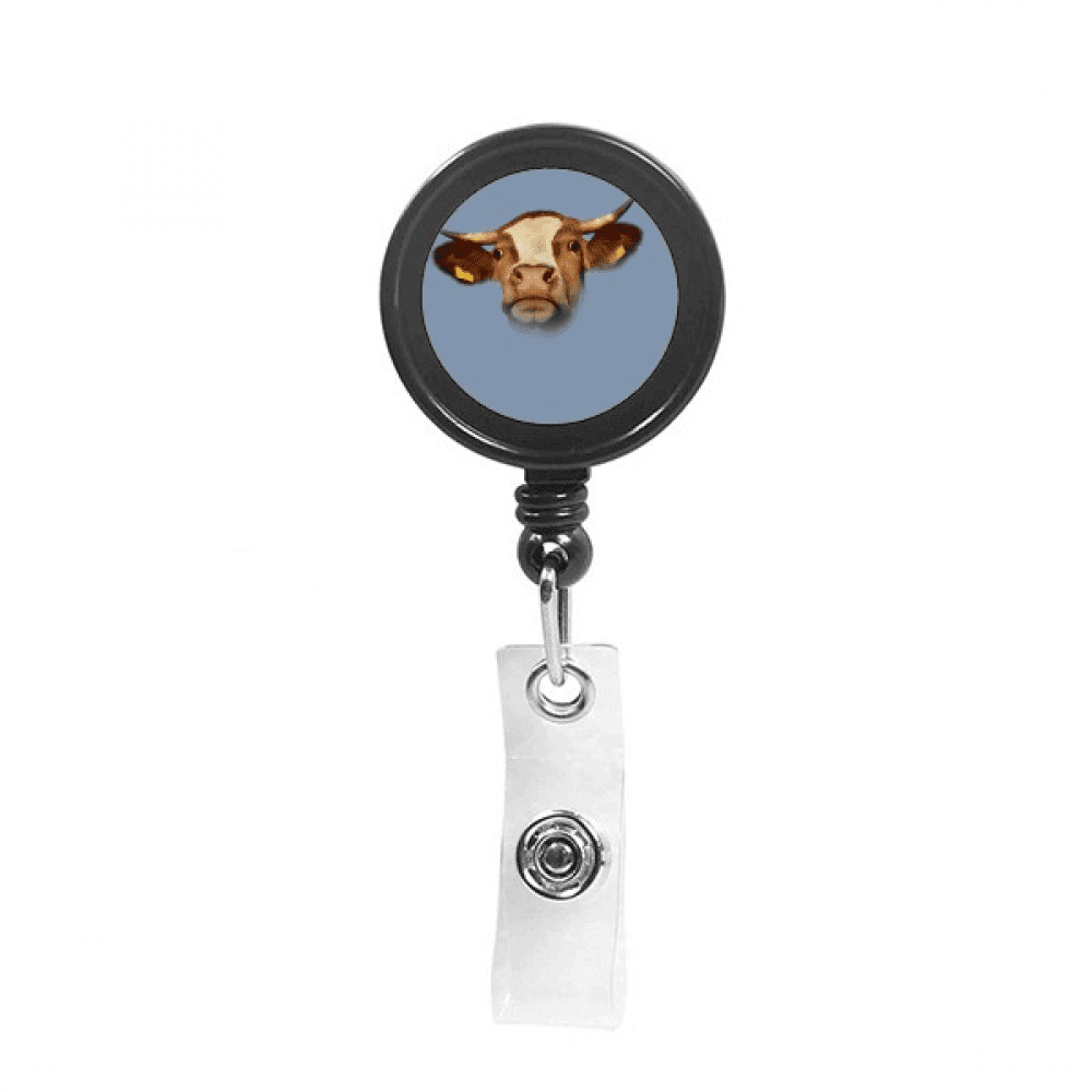 Croissant Gaze Label Art Deco  Fashion Retractable Keychain Badge Holder ID Badge
