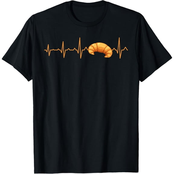 Croissant Heartbeat Food Lover Croissants Eater T-Shirt