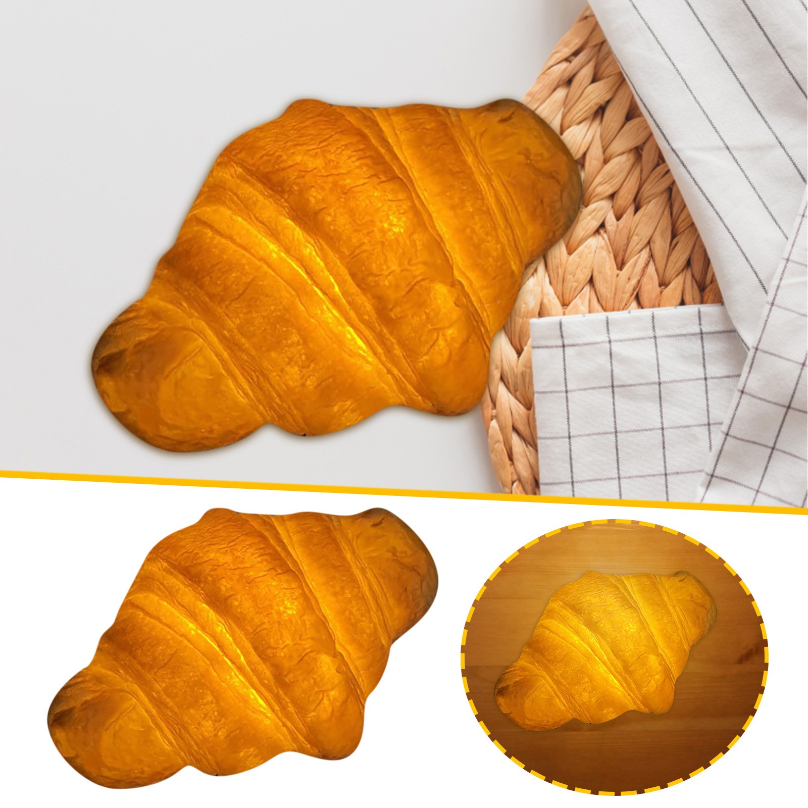 Croissant Nightlight Features Warm Lighting Quality Materials Soft