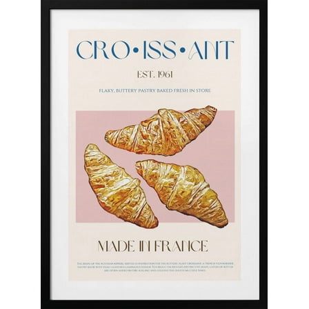 Croissant Print Framed Art Modern Wall Decor