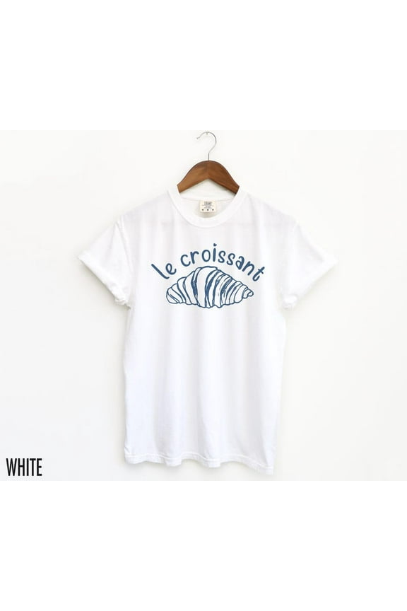 Croissant Shirt, French Shirt, Breakfast Tshirt, Cafe France, Paris France, French Girl, Travel Aesthetic, Retro Graphic Tee, Vacation Shirt