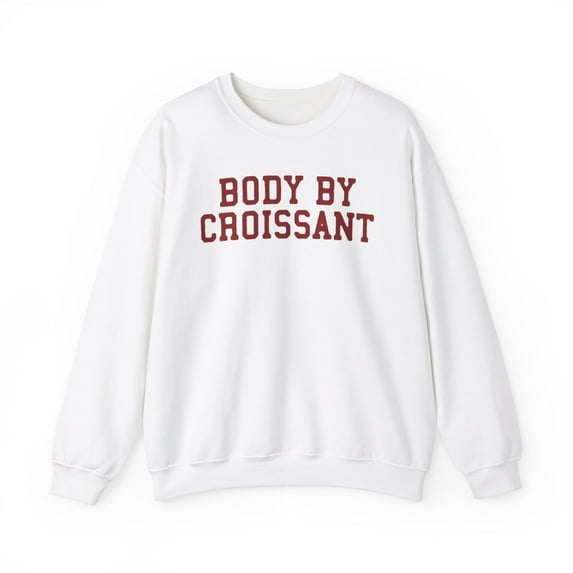 Croissant Sweatshirt Gifts Crew Neck Shirt Long Sleeve Unisex