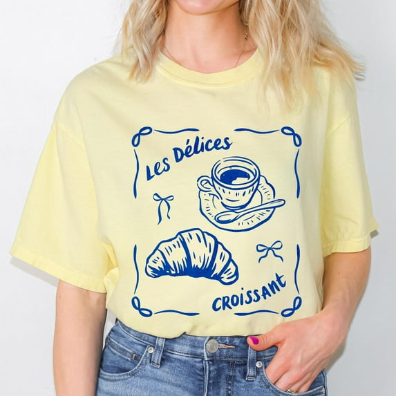 Croissant Vintage TShirt, France Foodie Shirt, Unisex Whimsical French Saying Tee, Gift for Bakery Lovers, French Pastry Tee