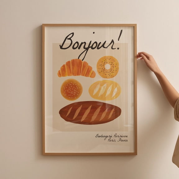 Croissants Poster, Breakfast Poster, Trendy Kitchen Wall Art, Kitchen Decor, Kitchen Wall Art, Trendy Wall Art, French Pastry Breakfast Poster, Unframed Poster Size 8x12 F03.1.14l1840
