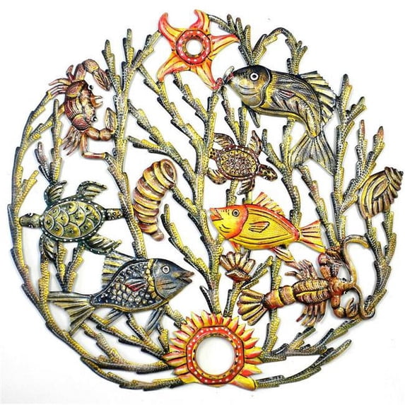 Croix-Des-Bouquets HMDPSLF Handmade Painted Sea Life Metal Wall Art