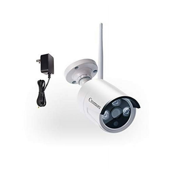 Cromorc 3MP Surveillance Bullet Camera Weatherproof Outdoor Indoor 3.6mm Lens IR Cut Day&Night Vision with 5DB Antenna with Bracket with Power Adapter Built-in Microphone