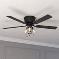 thumbnail image 1 of Cromwell 52-in Matte Black Flush Mount Hugger Ceiling Fan with Light Kit, Remote plus Quick Install, 1 of 11
