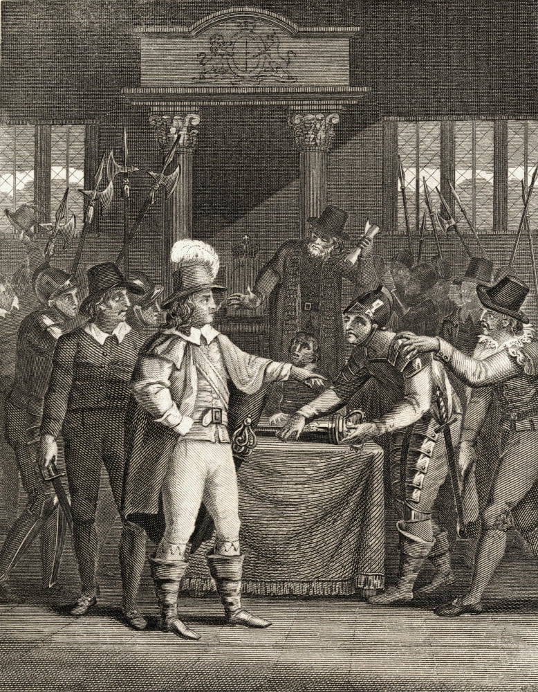 Cromwell Dissolving The Long Parliament Printed In London For Thomas Kelly 17 Paternoster Row Canvas Art - Ken Welsh Design Pics (26 x 34)