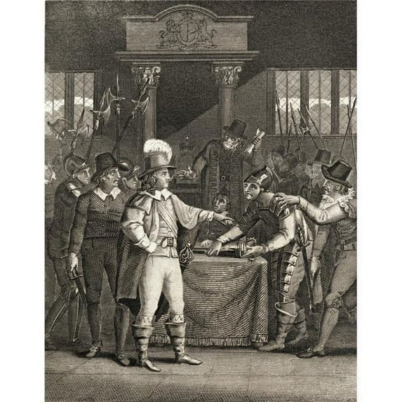 Cromwell Dissolving The Long Parliament. Printed in London for Thomas Kelly 17 Paternoster Row Poster Print, 13 x 17