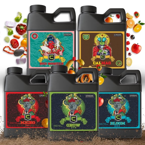 Cronk Nutrients Big Bud Kit: Complete Nutrient System Micro, Grow, Bloom, Bud Booster & CalMag Best Indoor & Outdoor Plant Fertilizer Easy to Use for Robust Growth & Enhanced Flower Size, 500mL