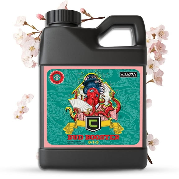 Cronk Nutrients Bud Booster - Best Budding Fertilizer for Maximum Blooms - Hydroponic Nutrients for The Bloom Phase - Balanced pH Formula - Suitable for Soil, Soilless, and Hydroponic Systems, 500mL