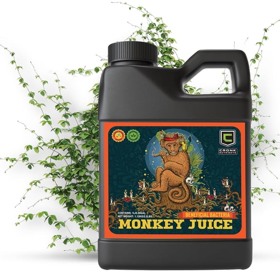 Cronk Nutrients Monkey Juice Bacillus Root Inoculant Organic Solution to Increase Your Plants Health Root Mass Enhancer for Plant Growth and Flowering Boost, 1L