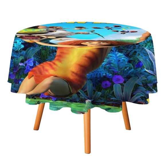 The Croods-Theme Round tablecloth has an iconic print, fits most tables, and is easy to care for perfect gifts for fans friends and family.diameter60''(152cm)