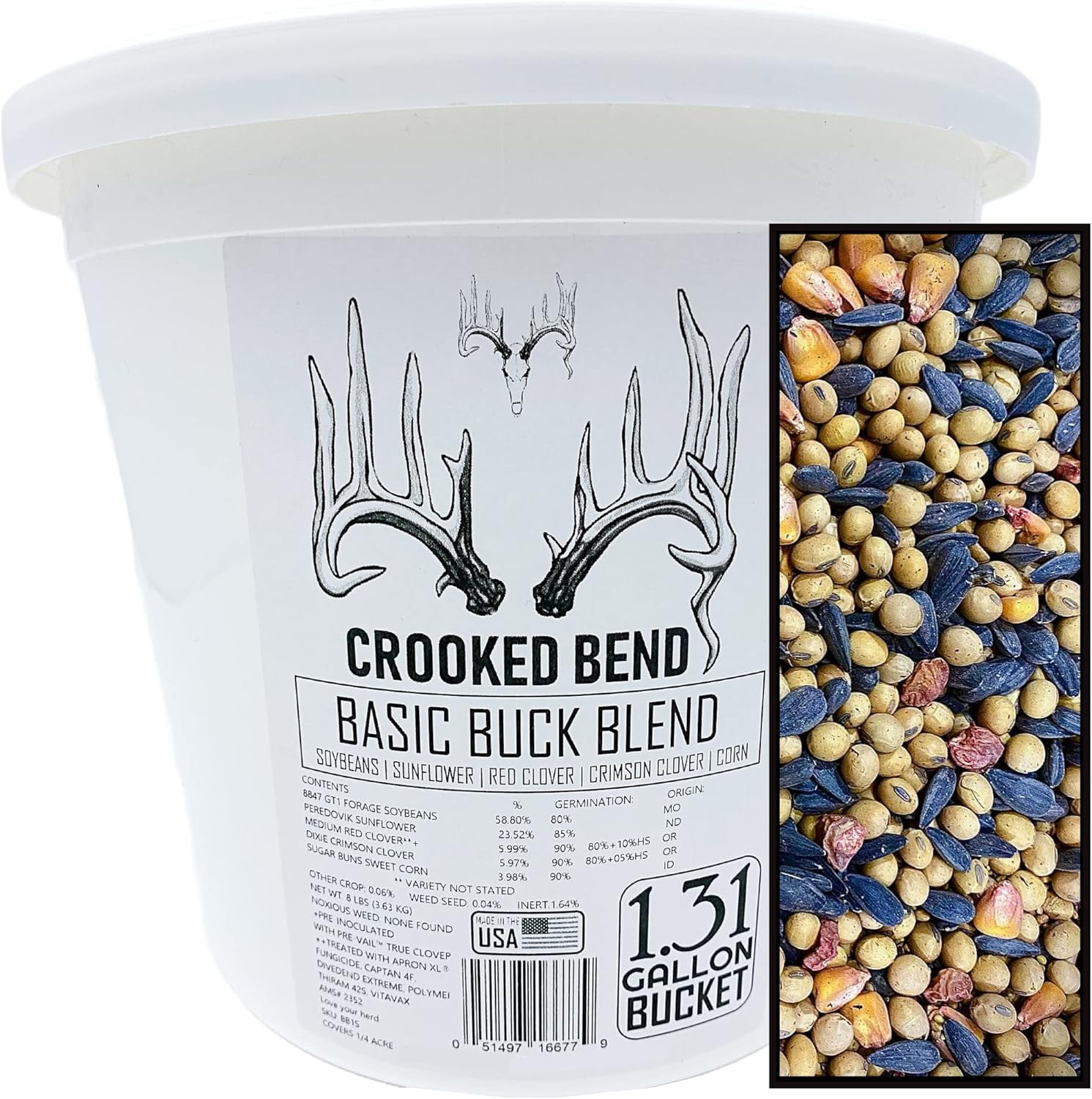 Crooked Bend Basic Buck Blend, 8LB EcoPack, Whitetail Deer Food Plot ...