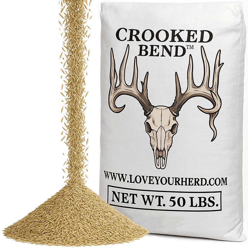 Crooked Bend Memas Moo Mix, 50LB Bulk, Farm Pasture Seed Blend for Horse, Cattle, Pig, Goat, Chicken, Duck, Sheep & Livestock, Grow Alfalfa & Perennial Grasses Fields, Graze & Cold Tolerant