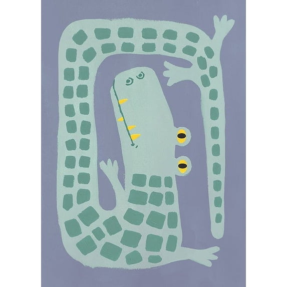 Crooked Crocodile Print Wall Art, Modern Wall Decor For Living Room Bedroom, 8x12 UNFRAMED