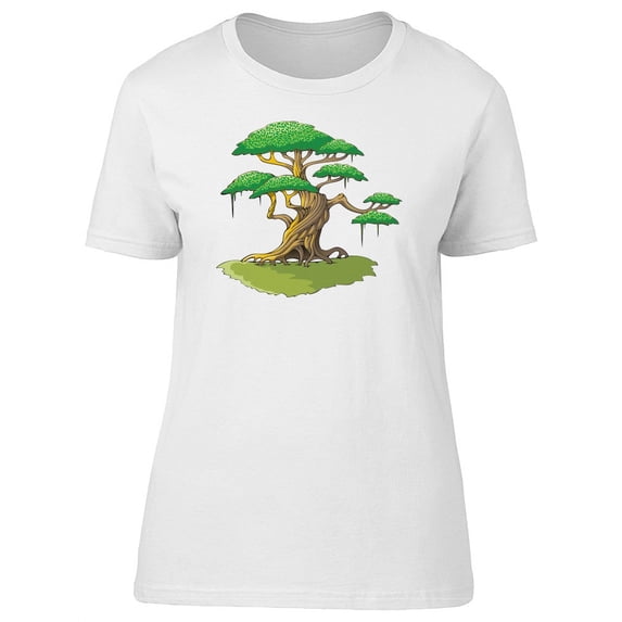 Crooked Tree Cartoon T-Shirt Women -Image by Shutterstock, Female Large
