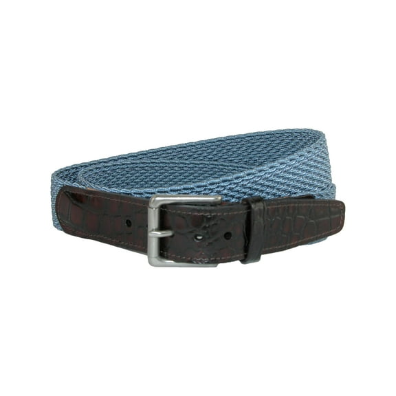 CrookhornDavis  Hampton Stretch Belt with Croc Print Tabs (Men)