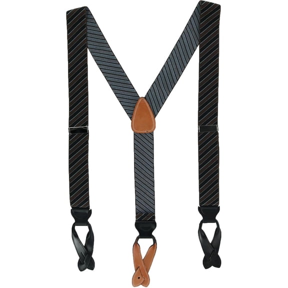 CrookhornDavis  Park Avenue Diagonal Stripe Button End Elastic Braces (Men)