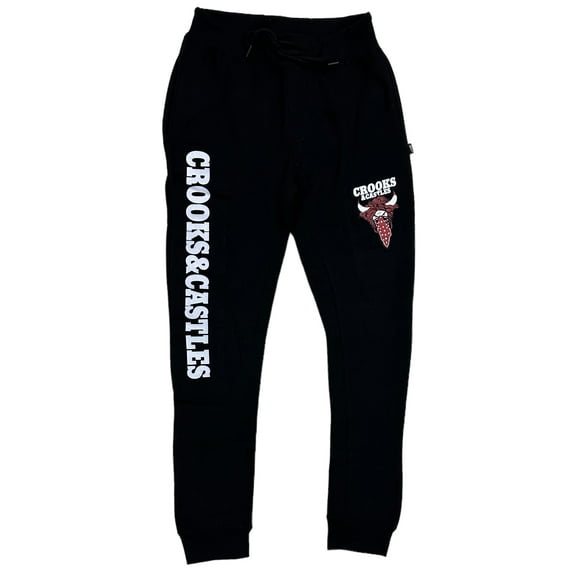 Crooks & Castles Men's Bandito Chicago Sweatpants in Black (4X-Large, Black)