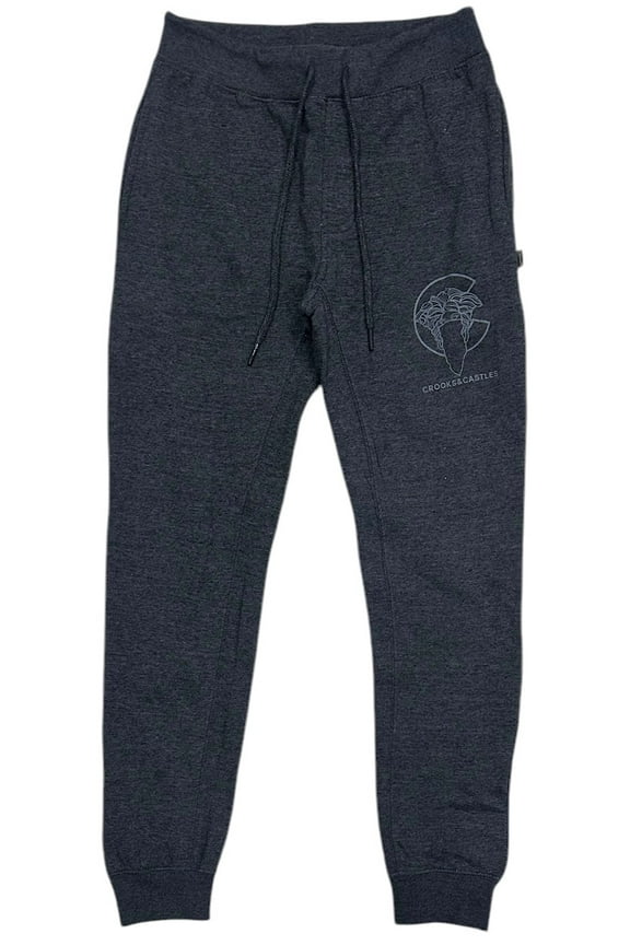 Men's Bandito Medusa Fleece Jogger Sweatpants (XX-Large, Charcoal Heather)