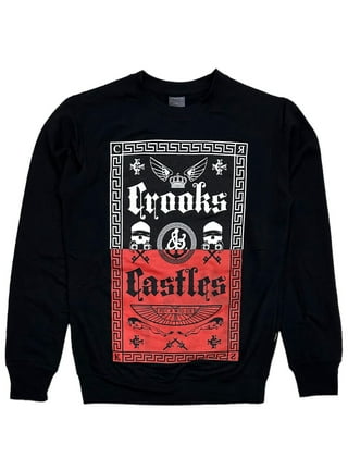 CROOKS＆CASTLES/CROOKS＆CASTLES SCRIPT LOGO CREW NECK SWEATE Crooks & Castles Crewneck Black Sz M 100 % Authentic | eBay