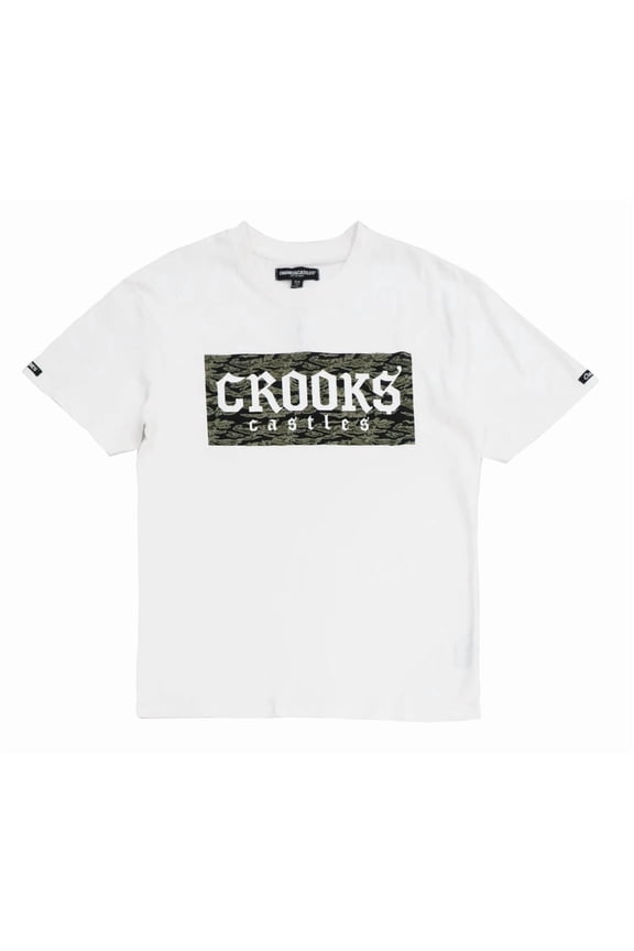 Men's Gothic Box Logo Graphic Tee T-Shirt (XXX-Large, White)