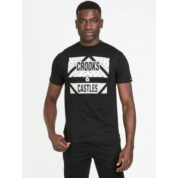 Crooks & Castles Men's Kush & Caviar Tee T-Shirt (Small, Black)