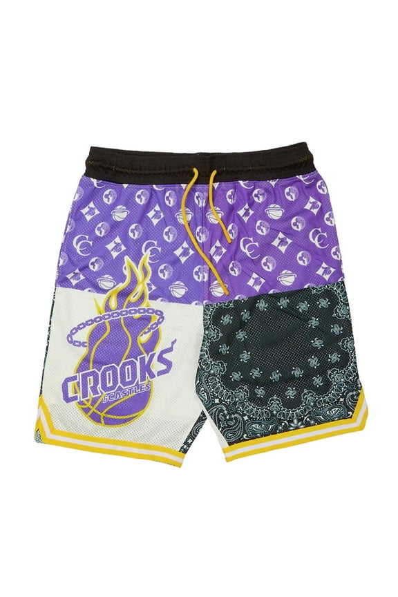 Men's LA Mesh Colorblock Basketball Shorts (XX-Large, Multi)