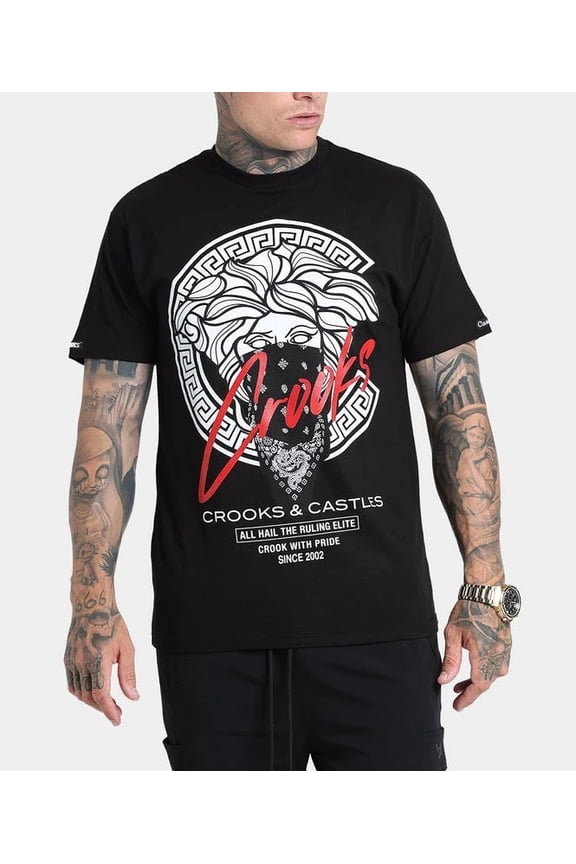 Men's Medusa Bandana C Graphic Tee T-Shirt (Small)
