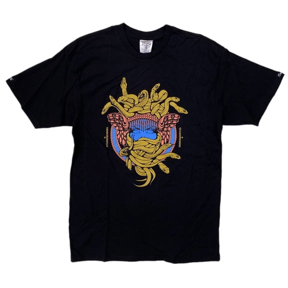 Crooks & Castles Men's Royal Medusa Graphic Tee T-Shirt (Medium, Black 2)