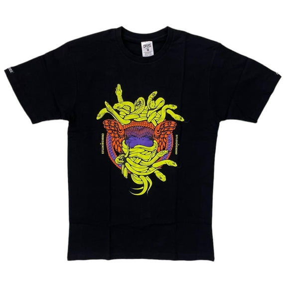 Crooks & Castles Men's Royal Medusa Graphic Tee T-Shirt (Small, Black 1)