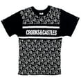thumbnail image 1 of Crooks & Castles Men's T-Shirt All Over Bar Logo Print Short Sleeve Tee (Small, Black), 1 of 3