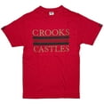 thumbnail image 1 of Crooks & Castles Men's Tri Stripe Graphic Tee T-Shirt (XXX-Large, Red), 1 of 1