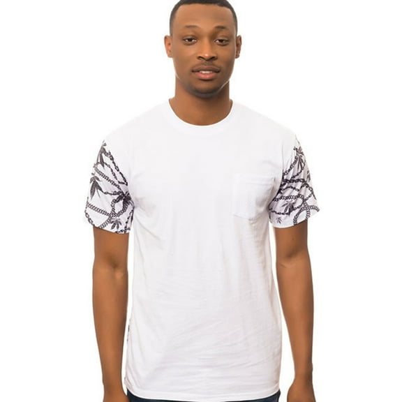 Crooks & Castles Mens The Chainleaf Pocket Graphic T-Shirt, White, Small