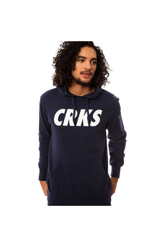 Mens The Crks Pullover Hoodie Sweatshirt, Blue, Large